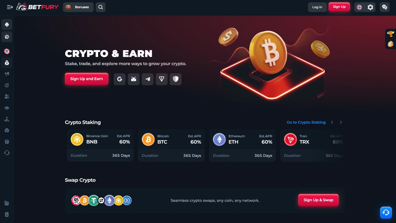 BetFury promotions screenshot