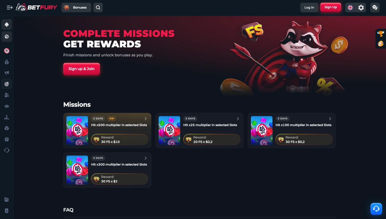 BetFury game page screenshot